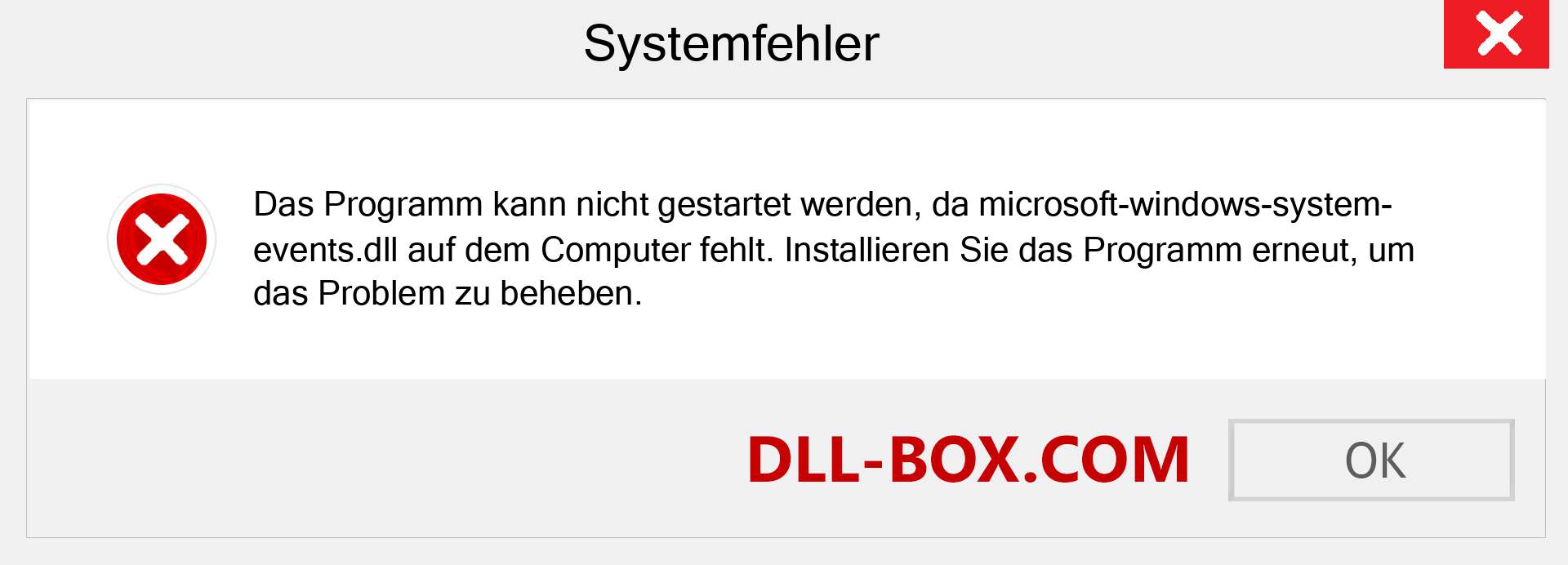 microsoft-windows-system-events.dll-Datei fehlt?. Download für Windows 7, 8, 10 - Fix microsoft-windows-system-events dll Missing Error unter Windows, Fotos, Bildern